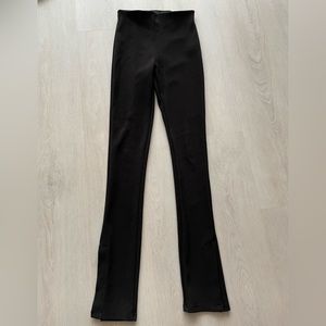 Zara Black Ribbed Split Hem Pants
